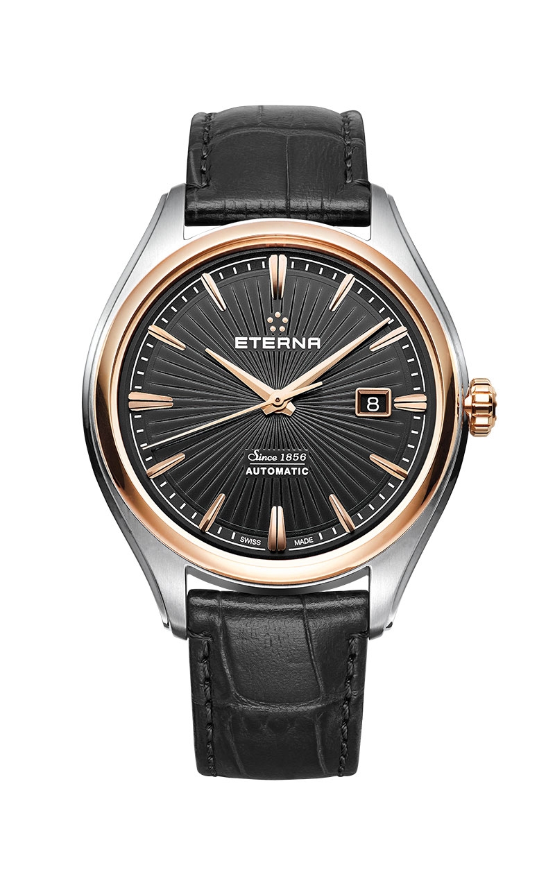 Eterna 2945.53.41.1337 : Avant-Garde Date Two Tone / Black / Strap