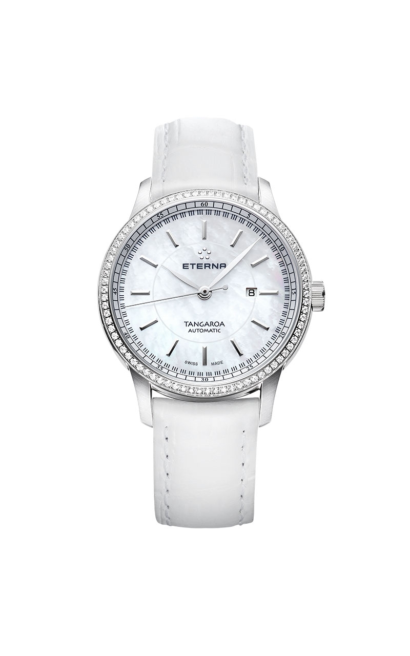 Eterna 2947.50.61.1293 : Tangaroa Three-Hands Lady Diamond / White Strap