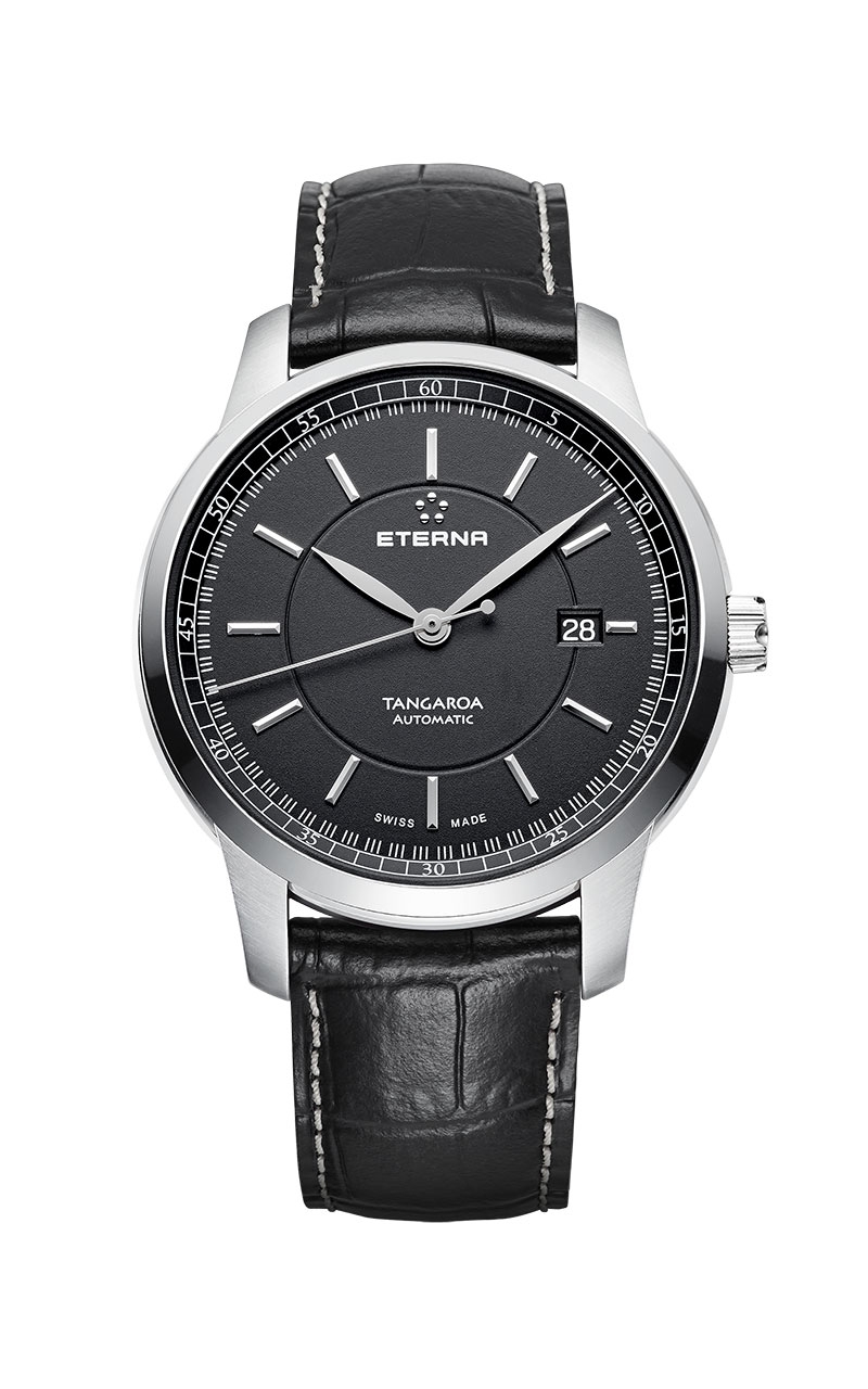 Eterna 2948.41.41.1261 : Tangaroa Three-Hands Black / Strap