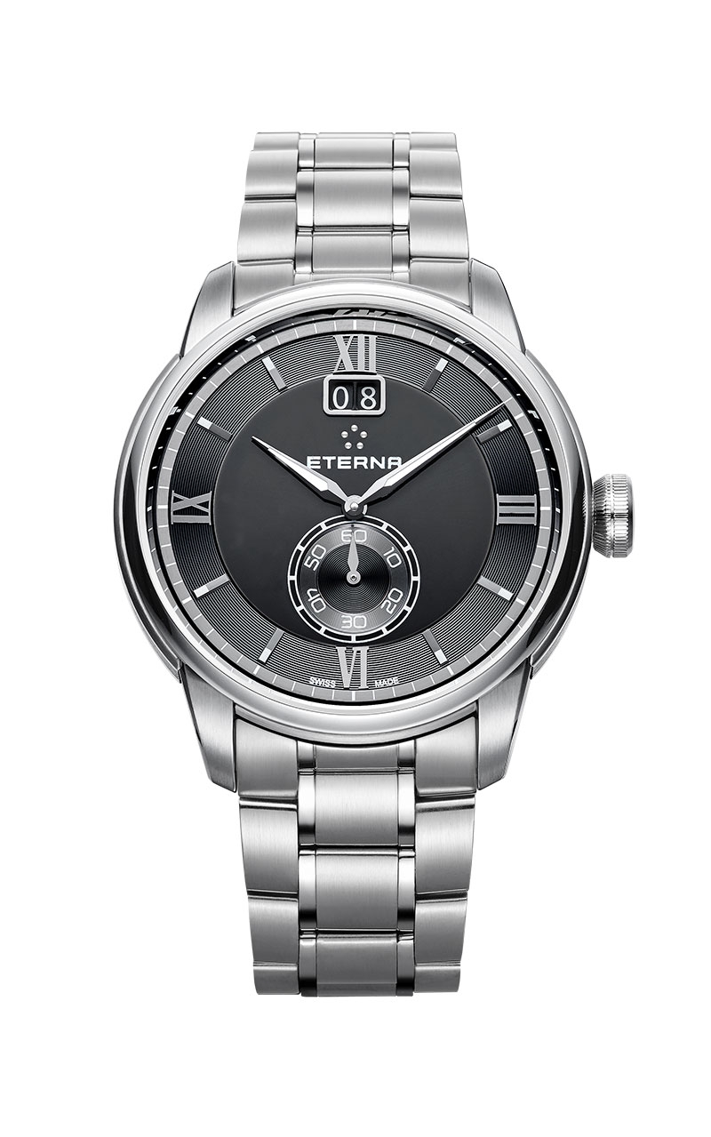 Eterna 2971.41.46.1704 : Adventic Quartz Big Date Black / Bracelet