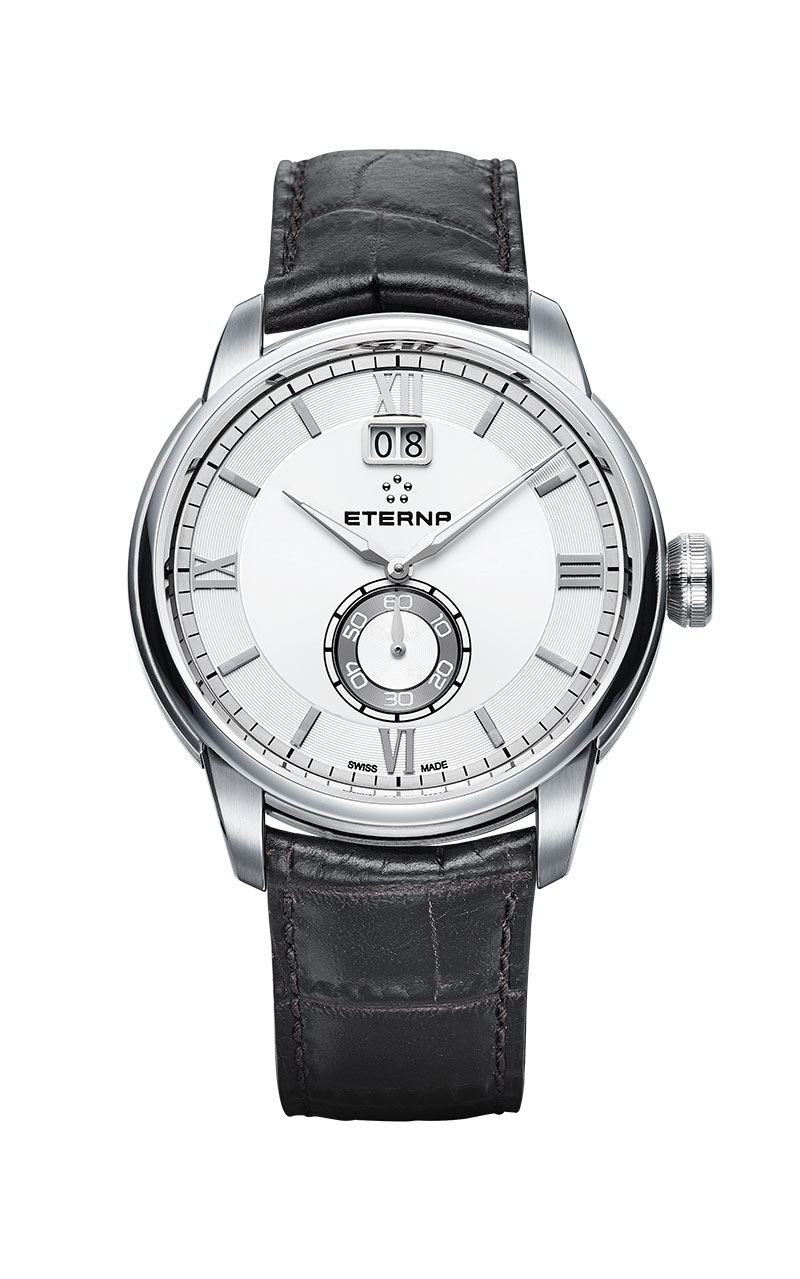 Eterna 2971.41.66.1327 : Adventic Quartz Big Date Silver / Strap