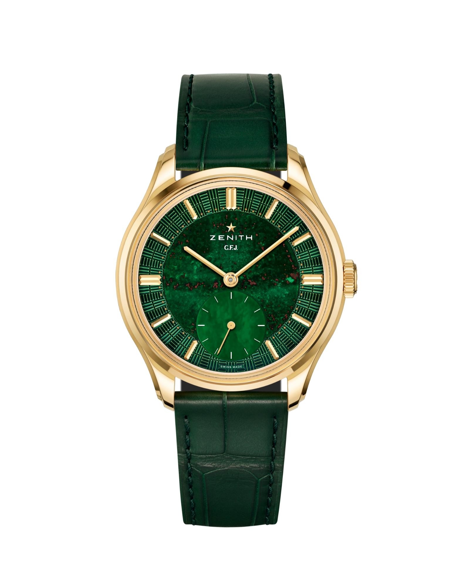 Zenith 30.1865.0135/56.C216 : G.F.J. Calibre 135 Yellow Gold / Jasper Bloodstone