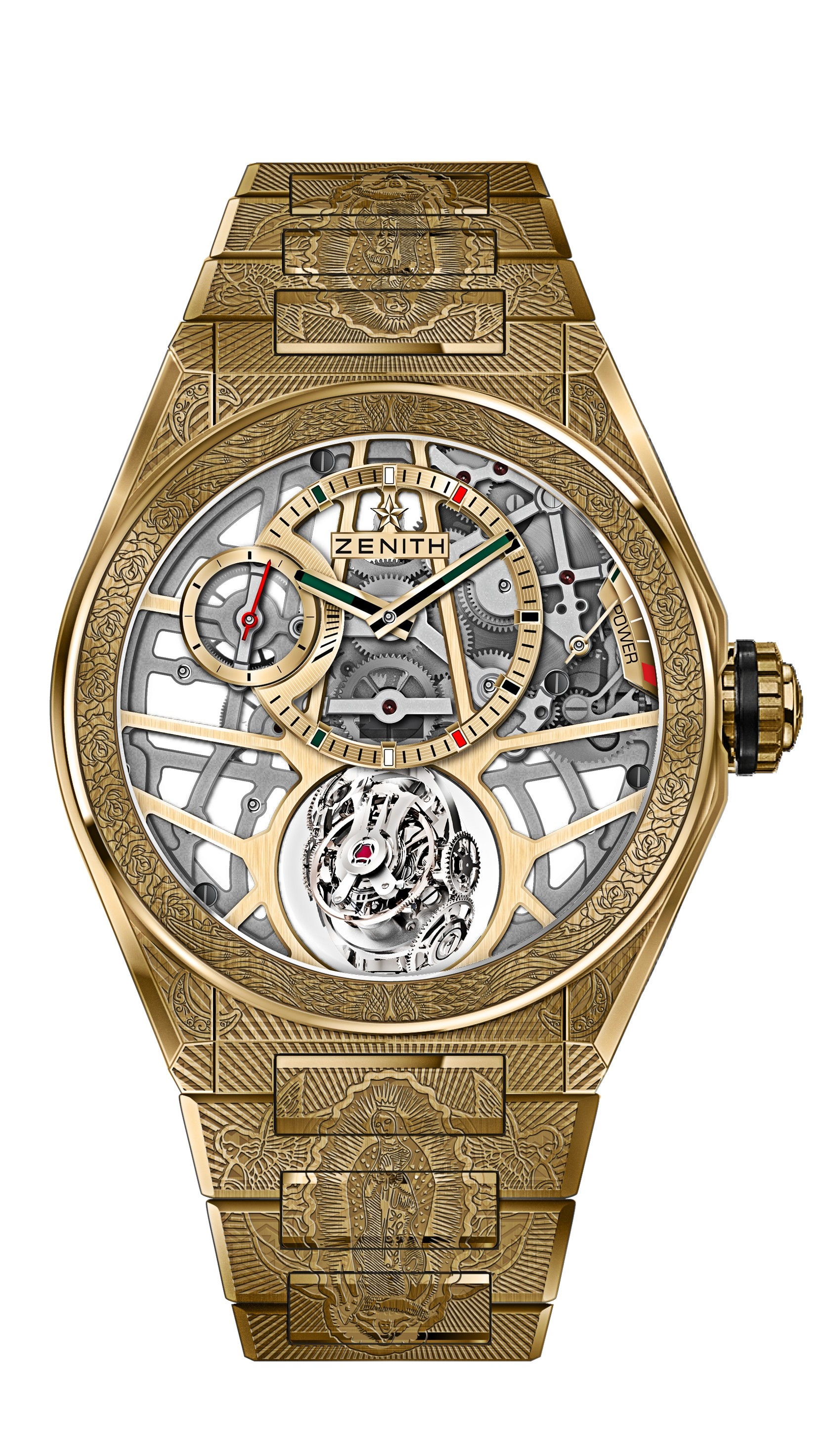Zenith 30.9001.8812/75.M9001 : Defy Zero G Yellow Gold / Virgen de Guadelupe Edition