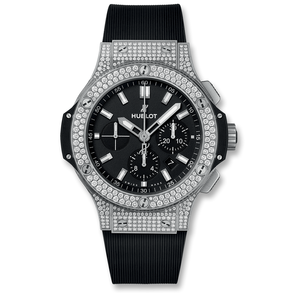Hublot 301.SX.1170.RX.1704 : Big Bang 45 Stainless Steel / Pavé / Black