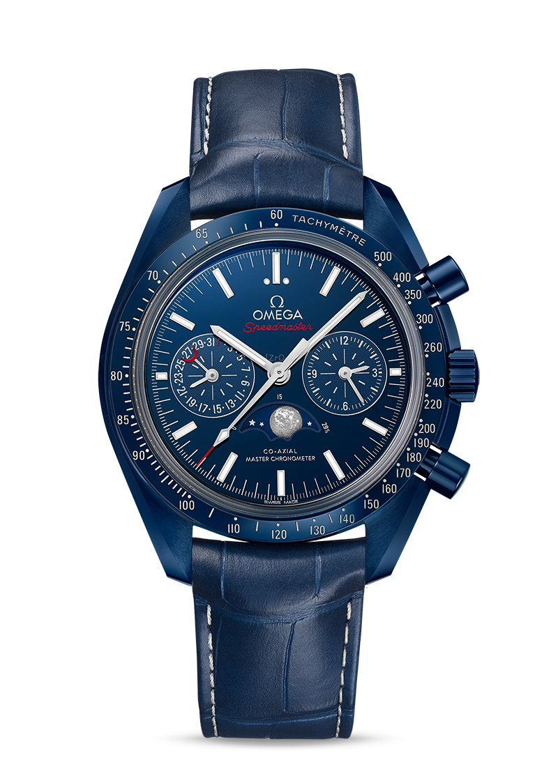 Omega 304.93.44.52.03.001 : Speedmaster Moonphase Chronograph Master Chronometer Blue Side of the Moon