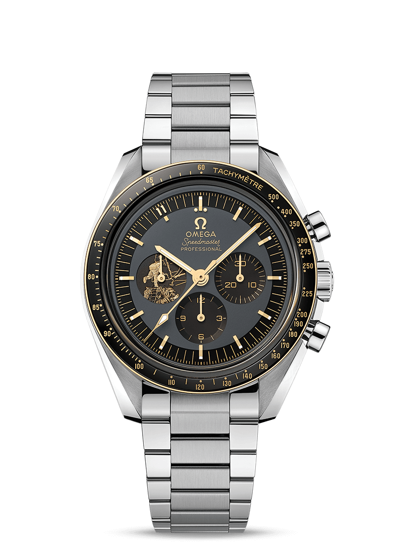 Omega 310.20.42.50.01.001 : Speedmaster Professional Moonwatch Apollo 11 50 Anniversary  Stainless Steel / Moonshine Gold