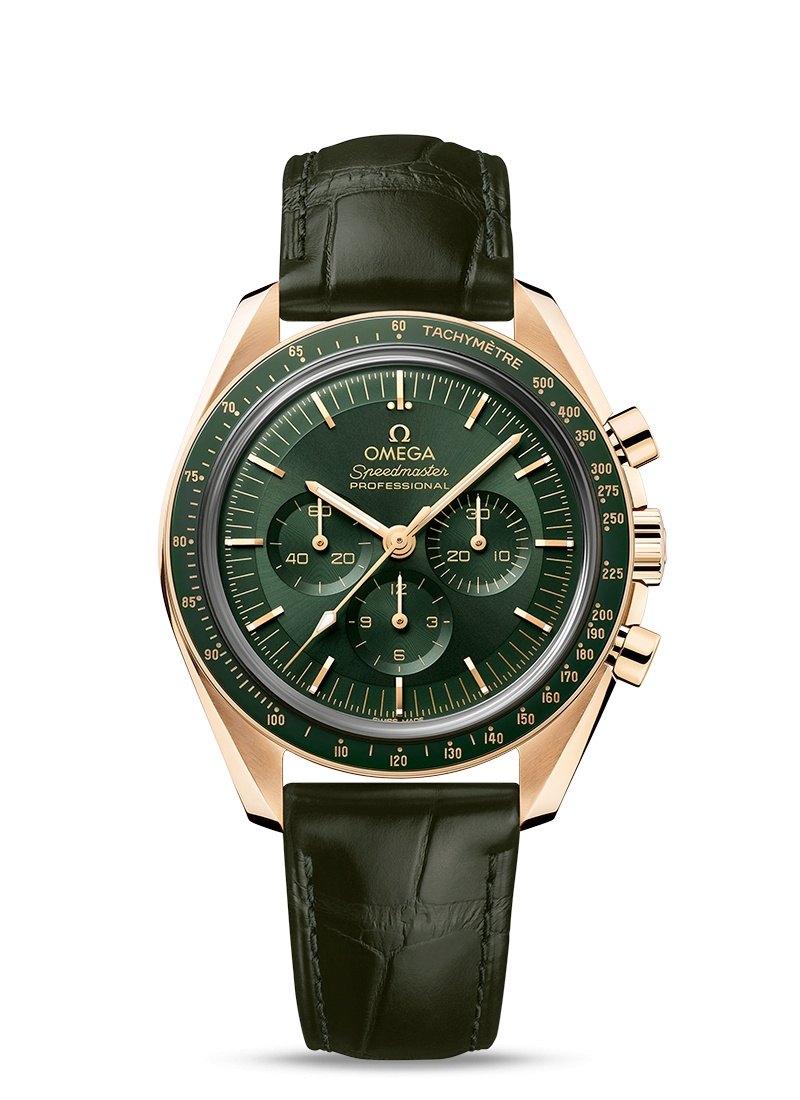 Omega 310.63.42.50.10.001 : Speedmaster Professional Moonwatch 3861 Moonshine Gold / Green