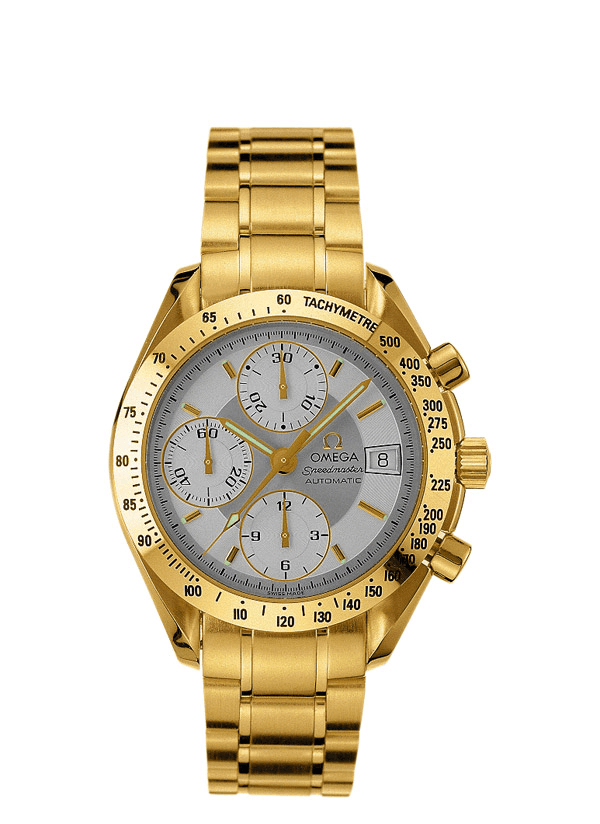Omega 3113.30.00 : Speedmaster Date 39 Yellow Gold / Silver / Bracelet