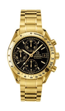 Omega 3113.53.00 : Speedmaster Date 39 Yellow Gold / Black / Bracelet