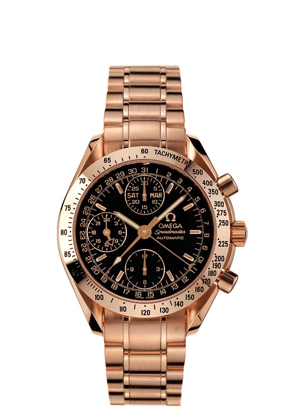 Omega 3123.50.00 : Speedmaster Day-Date 39 Red Gold / Black / Bracelet