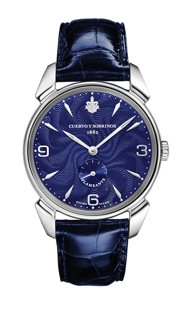 Cuervo y Sobrinos 3130.1FB : Historiador Flameante Stainless Steel / Silver / Alligator