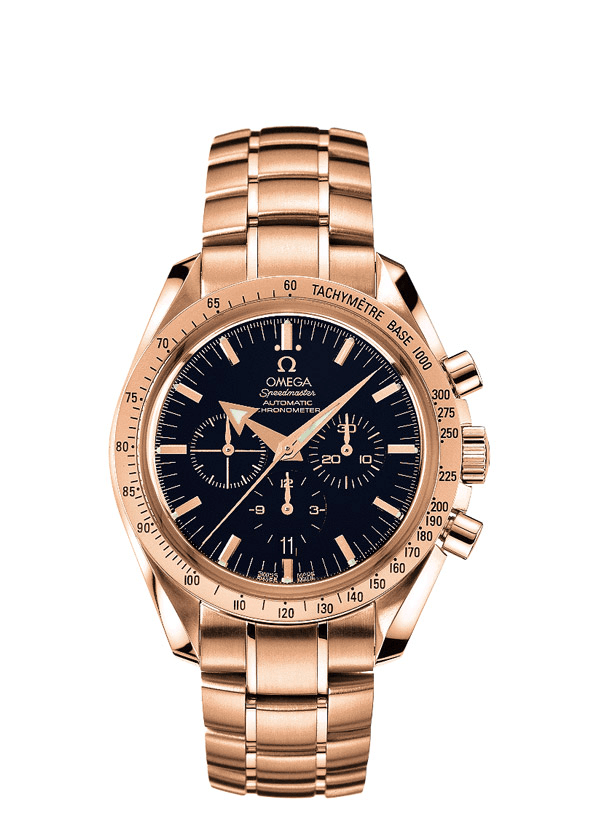 Omega 3153.80.00 : Speedmaster Broad Arrow Red Gold / Black / Bracelet