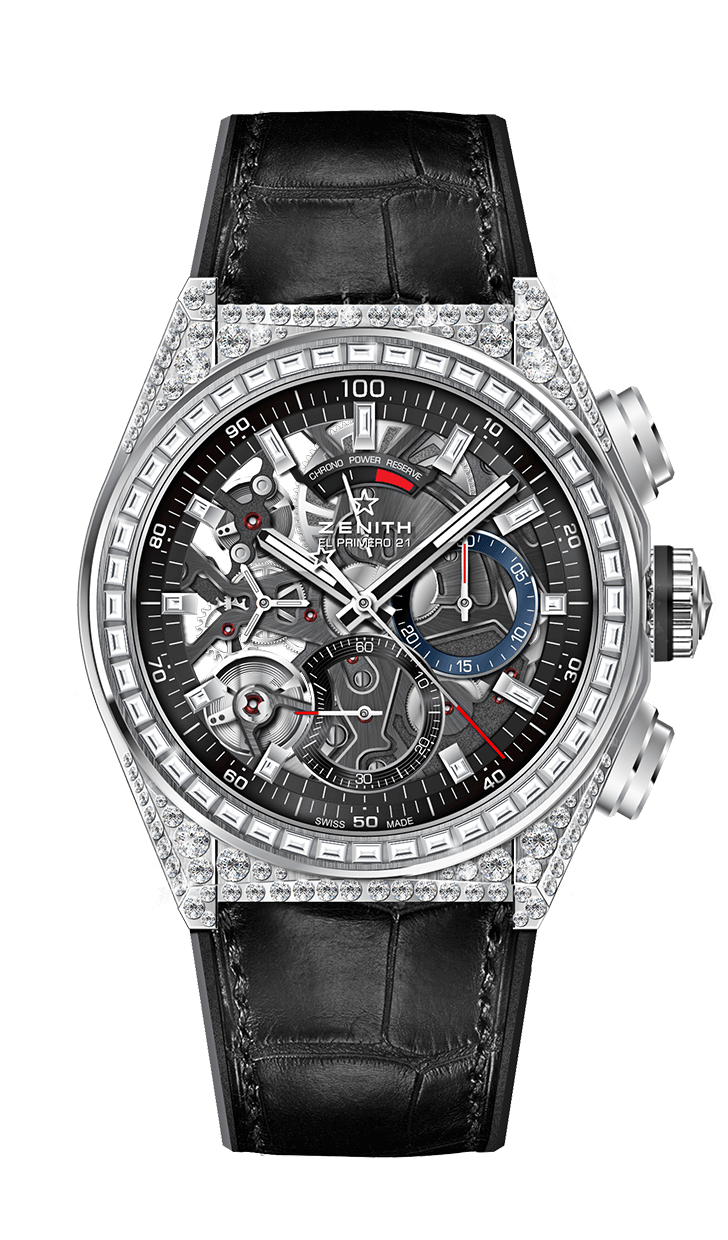Zenith 32.9000.9004/78.R582 : Defy El Primero 21 Titanium / Diamond / Skeleton / Alligator