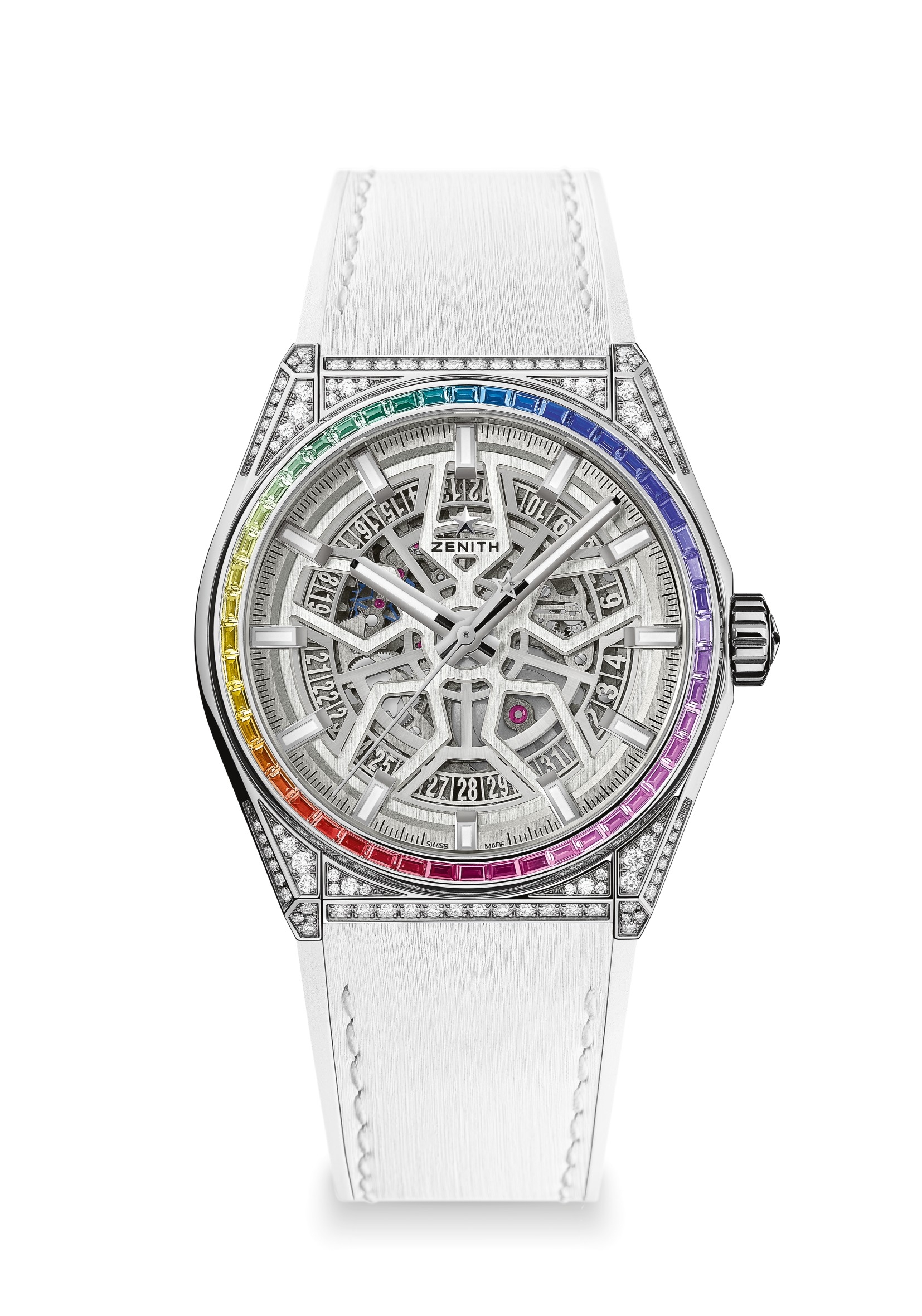 Zenith 32.9002.670/71.R583 : Defy Classic Titanium / Rainbow / Skeleton / Alligator