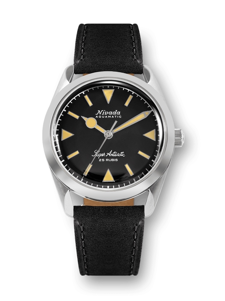 Nivada Grenchen 32024A17 : Super Antarctic Black - Yellow Luminova / Stainless Steel / Black