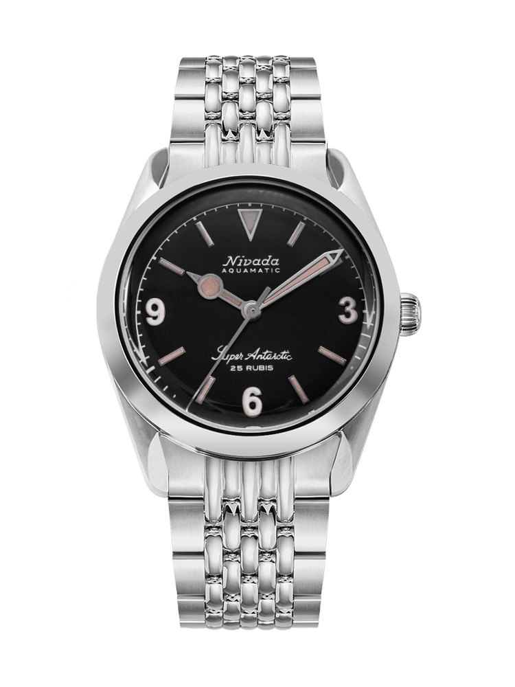 Nivada Grenchen 32032A04 : Super Antarctic 3.6.9. Black / Stainless Steel / Beads of Rice
