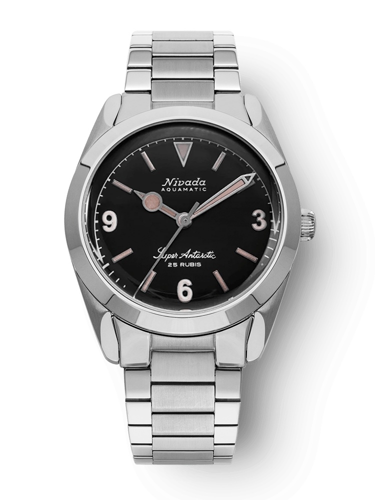 Nivada Grenchen 32032A20 : Super Antarctic 3.6.9. Black / Stainless Steel / Flat Link