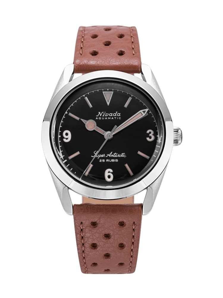 Nivada Grenchen 32032A23 : Super Antarctic 3.6.9. Black / Stainless Steel / Brown Racing
