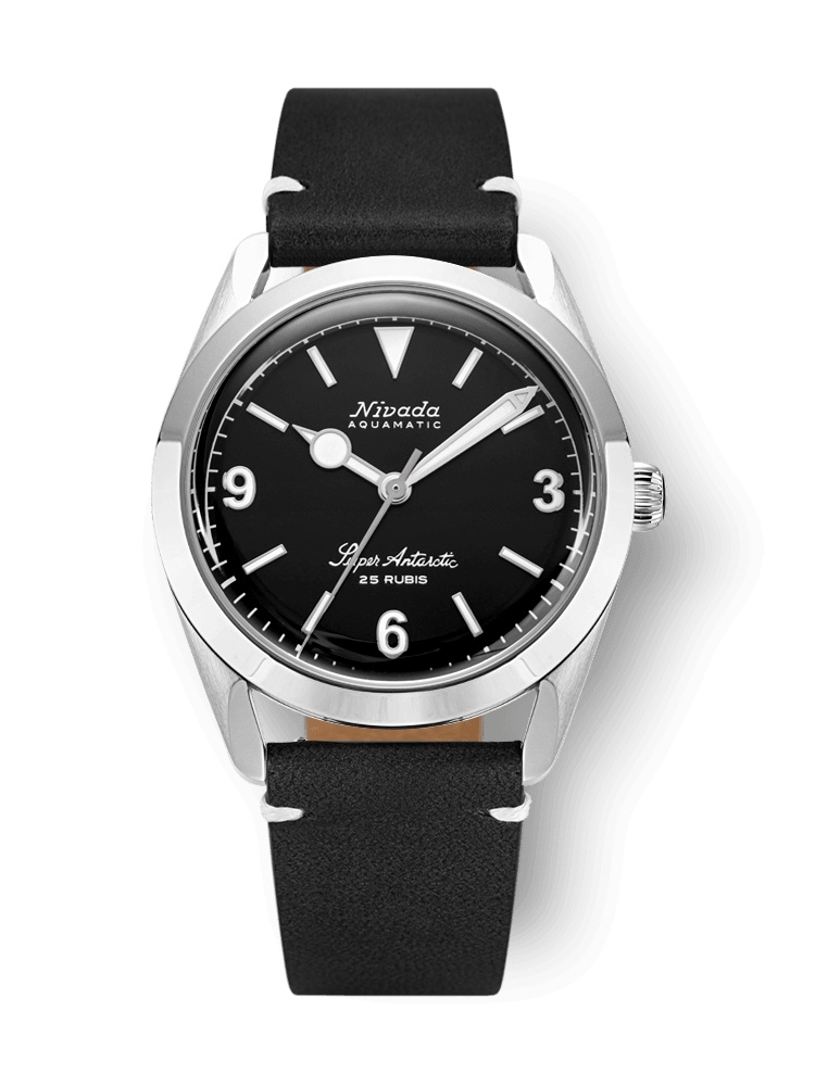 Nivada Grenchen 32039A15 : Super Antarctic 3.6.9. Black - No Vintage Effect / Stainless Steel / Black - White