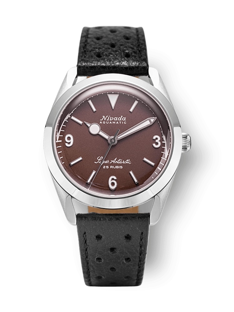 Nivada Grenchen 32040A10 : Super Antarctic 3.6.9. Brown - White Luminous / Stainless Steel / Black Racing