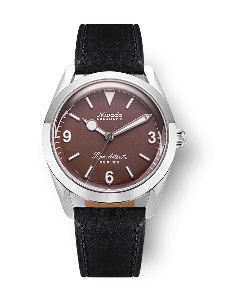 Nivada Grenchen 32040A17 : Super Antarctic 3.6.9. Brown - White Luminous / Stainless Steel / Black