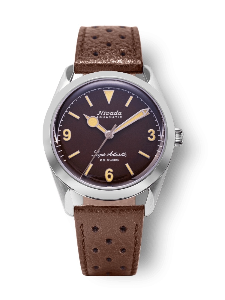 Nivada Grenchen 32041A23 : Super Antarctic 3.6.9. Brown - Beige Luminous / Stainless Steel / Brown Racing