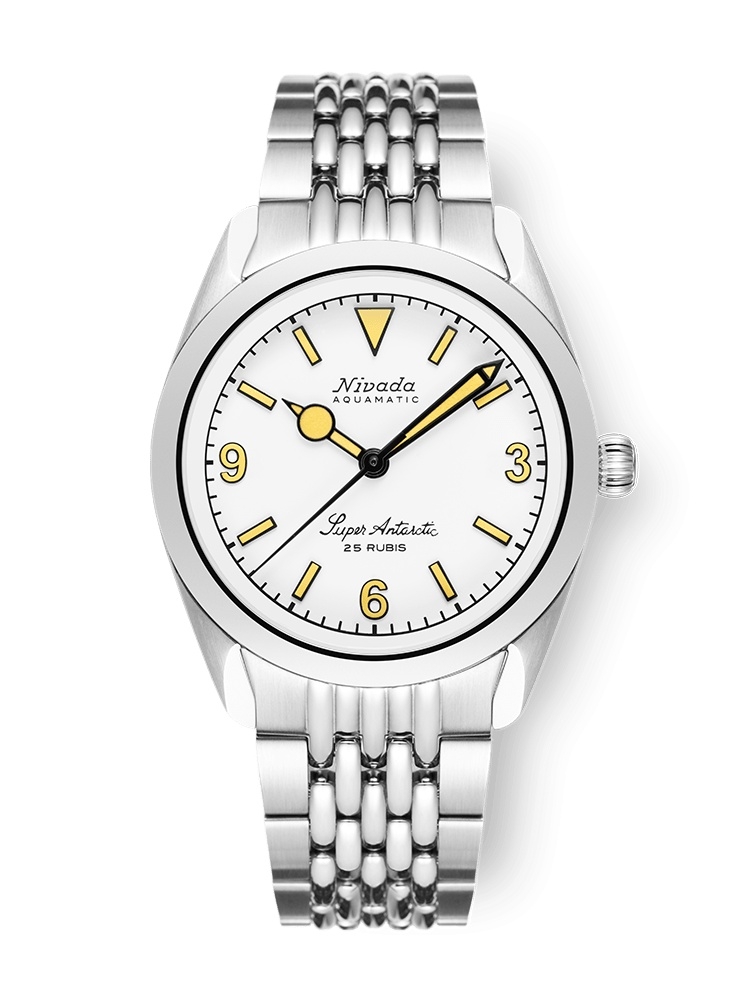 Nivada Grenchen 32066A04 : Super Antarctic 3.6.9. White - Beige Luminous / Stainless Steel / Beads of Rice