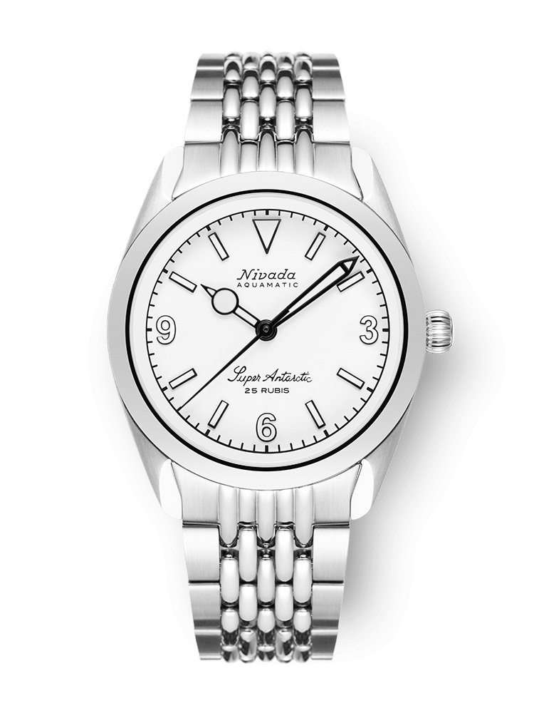 Nivada Grenchen 32067A04 : Super Antarctic 3.6.9. White - White Luminous / Stainless Steel / Beads of Rice