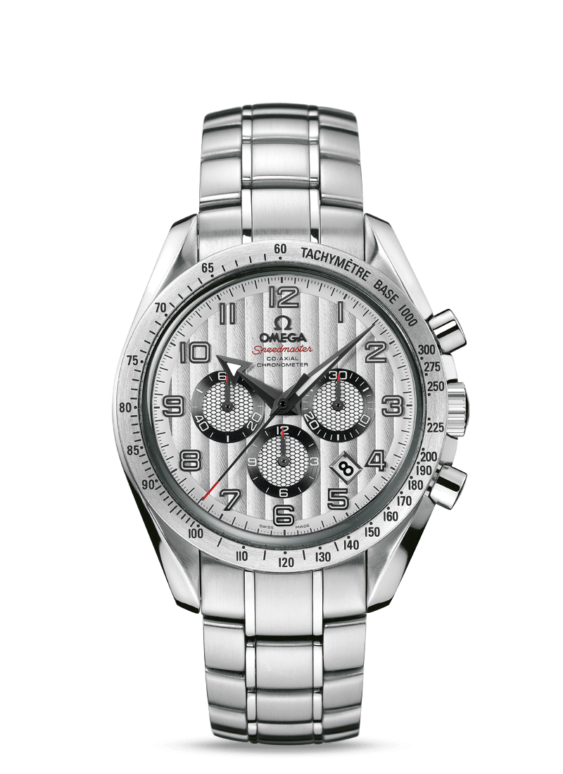 Omega 321.10.44.50.02.001 : Speedmaster Broad Arrow 44.25 Stainless Steel / Silver Stripes / Bracelet