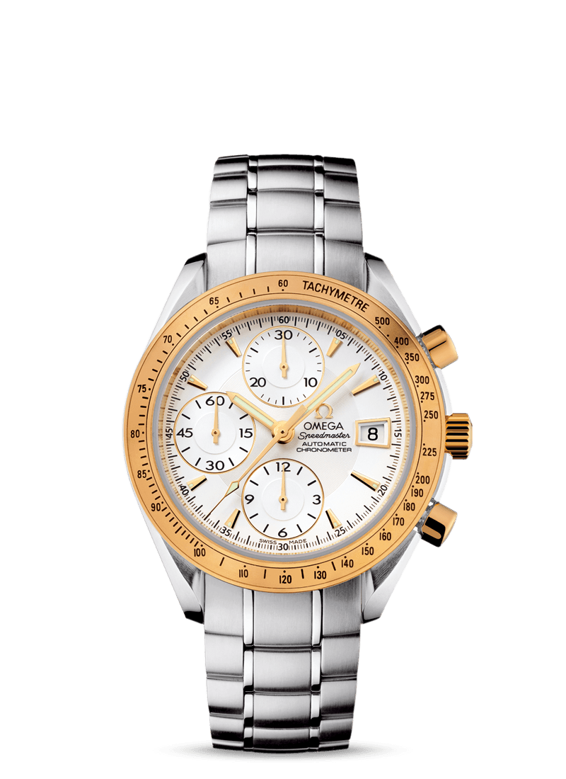 Omega 323.21.40.40.02.001 : Speedmaster Date 40 Stainless Steel / Yellow Gold / Silver / Bracelet