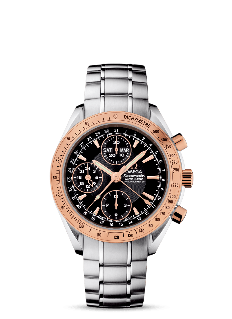 Omega 323.21.40.44.01.001 : Speedmaster Day-Date 40 Stainless Steel / Red Gold / Black / Bracelet