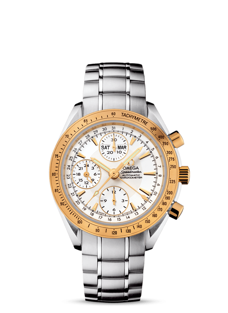 Omega 323.21.40.44.02.001 : Speedmaster Day-Date 40 Stainless Steel / Yellow Gold / Silver / Bracelet