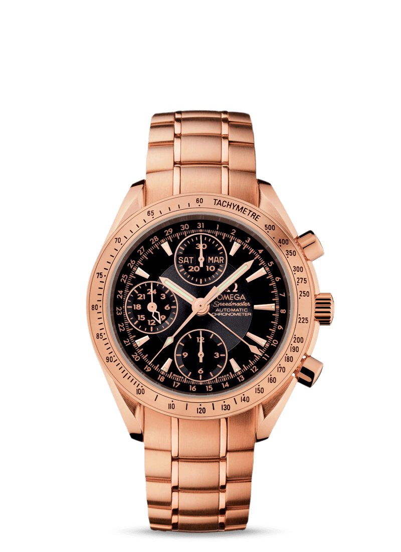 Omega 323.50.40.44.01.001 : Speedmaster Day-Date 40 Red Gold / Black / Bracelet