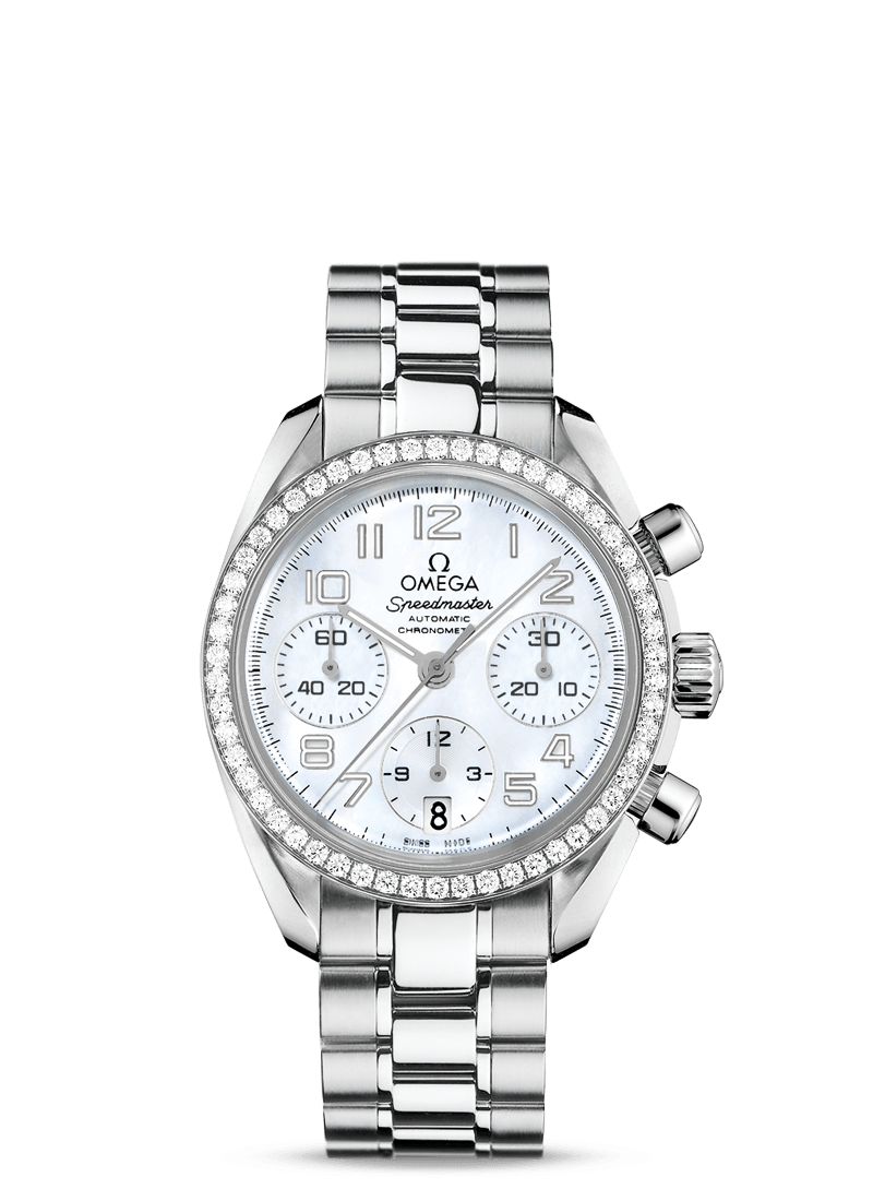 Omega 324.15.38.40.05.001 : Speedmaster Date 38 Stainless Steel / Diamond / MOP / Bracelet