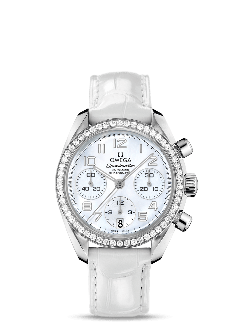 Omega 324.18.38.40.05.001 : Speedmaster Date 38 Stainless Steel / Diamond / MOP