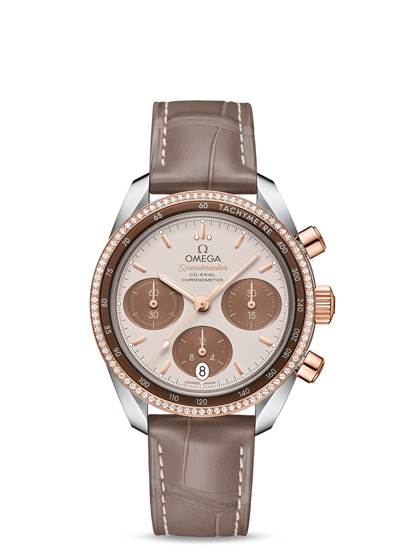 Omega 324.28.38.50.02.002 : Speedmaster Co-Axial 38 Stainless Steel / Sedna Gold / Diamond / Cappuccino