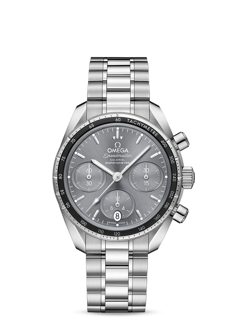 Omega 324.30.38.50.06.001 : Speedmaster Co-Axial 38 Stainless Steel / Grey / Bracelet