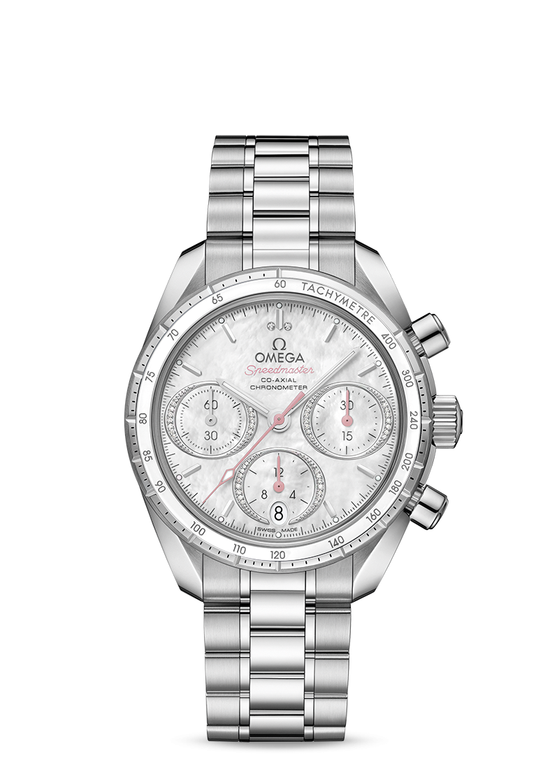 Omega 324.30.38.50.55.001 : Speedmaster Co-Axial 38 Stainless Steel / MOP / Bracelet