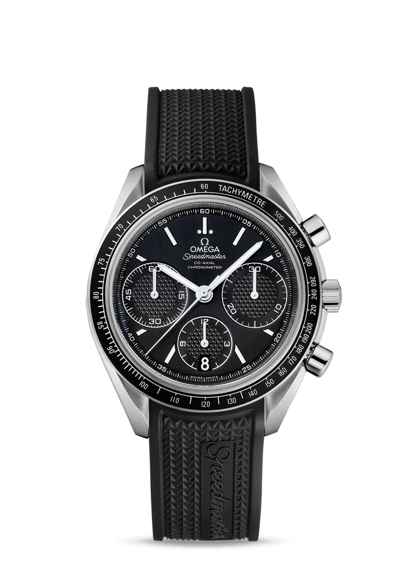 Omega 326.32.40.50.01.001 : Speedmaster Racing Co-Axial Chronograph Stainless Steel / Black / Rubber