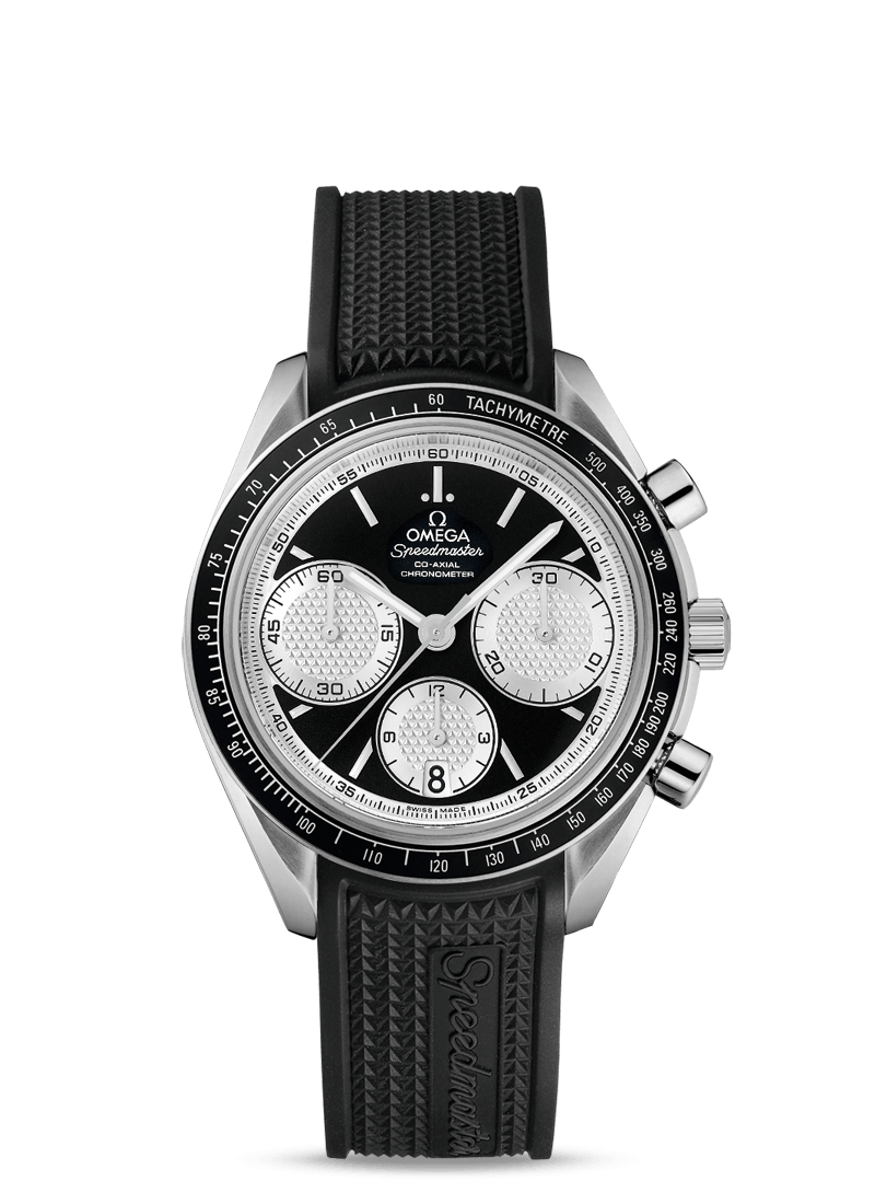 Omega 326.32.40.50.01.002 : Speedmaster Racing Co-Axial Chronograph Stainless Steel / Inverted Panda / Rubber