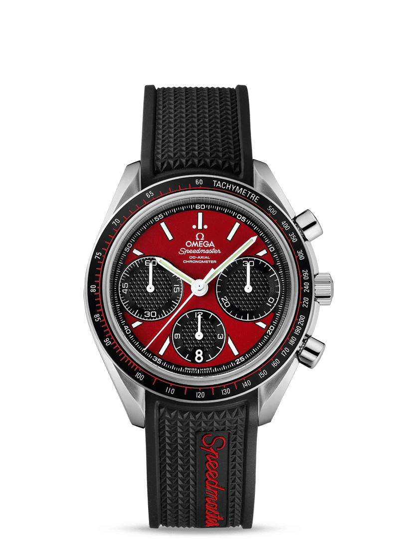 Omega 326.32.40.50.11.001 : Speedmaster Racing Co-Axial Chronograph Stainless Steel / Red / Rubber
