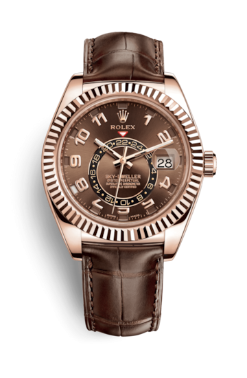 Rolex 326135-0001 : Sky-Dweller Everose / Chocolate / Alligator