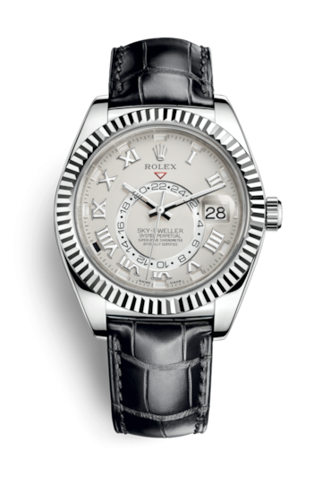 Rolex 326139-0004 : Sky-Dweller White Gold / Ivory / Alligator