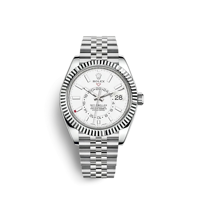 Rolex 326934-0002 : Sky-Dweller Stainless Steel / White Gold / White / Jubilee