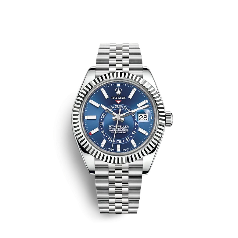 Rolex 326934-0004 : Sky-Dweller Stainless Steel / White Gold / Blue / Jubilee