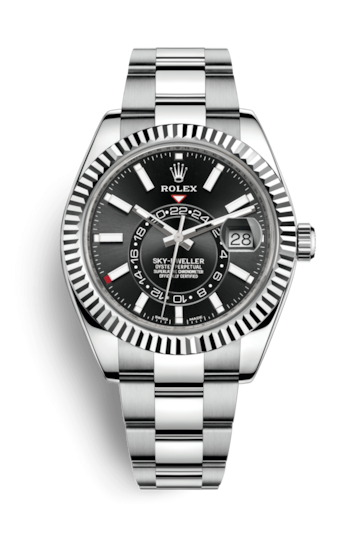 Rolex 326934-0005 : Sky-Dweller Stainless Steel / White Gold / Black