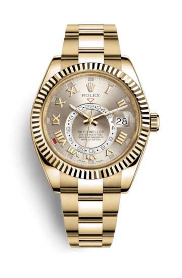 Rolex 326938-0001 : Sky-Dweller Yellow Gold / Silver Roman