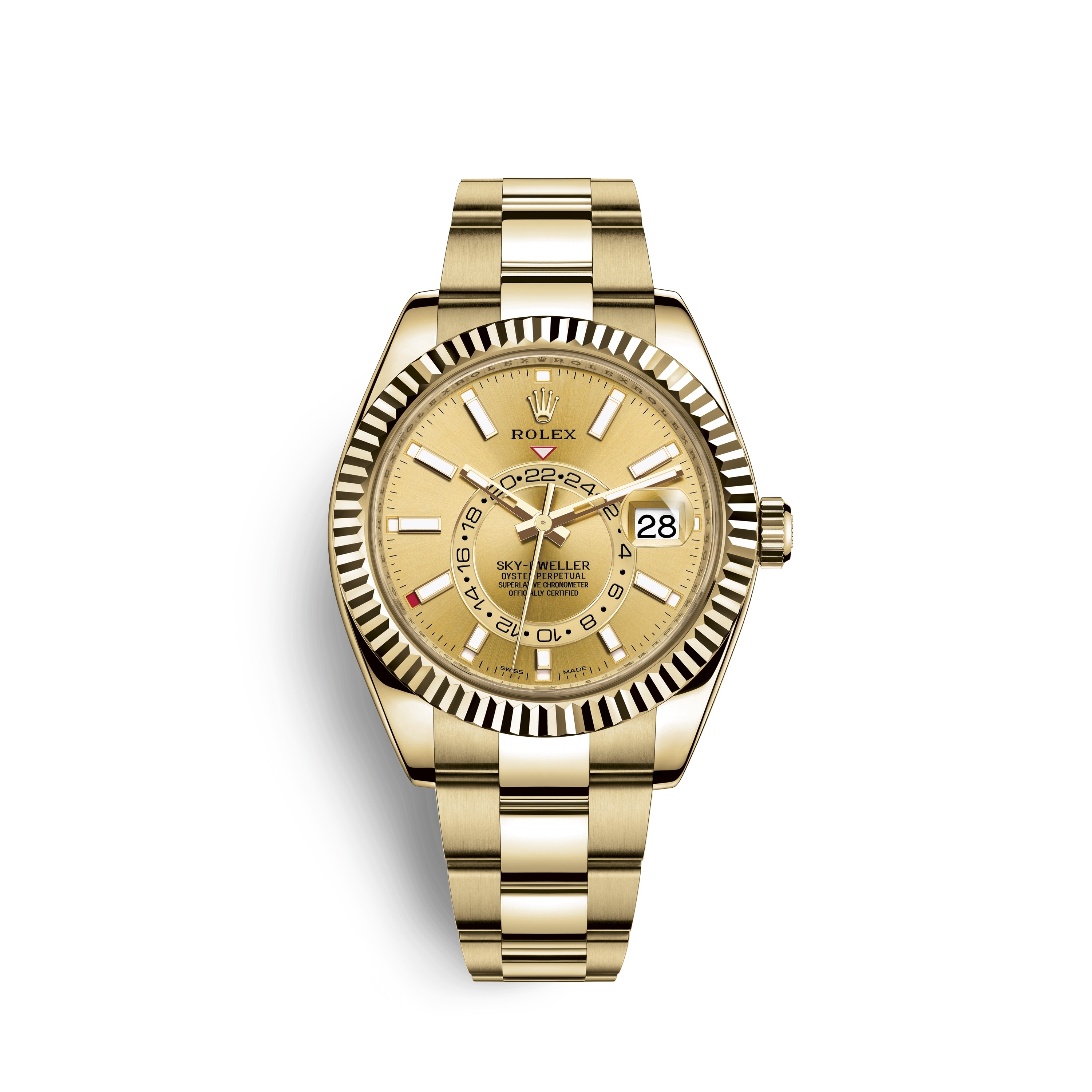 Rolex 326938-0003 : Sky-Dweller Yellow Gold / Champagne