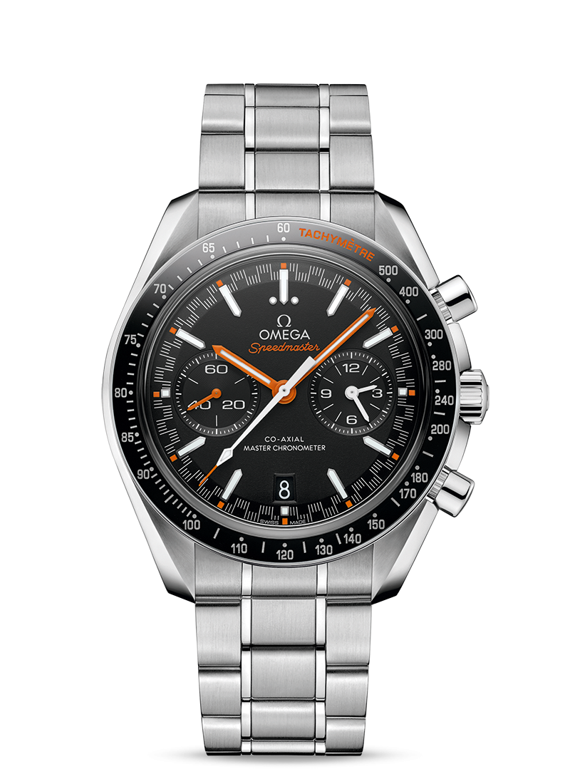 Omega 329.30.44.51.01.002 : Speedmaster Racing Master Co-Axial Stainless Steel / Black / Orange / Bracelet
