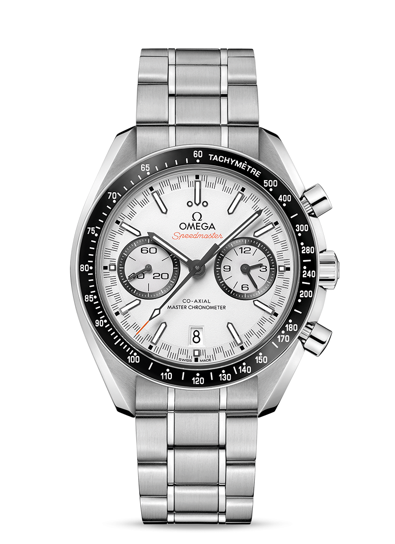 Omega 329.30.44.51.04.001 : Speedmaster Racing Master Co-Axial Stainless Steel / White / Bracelet